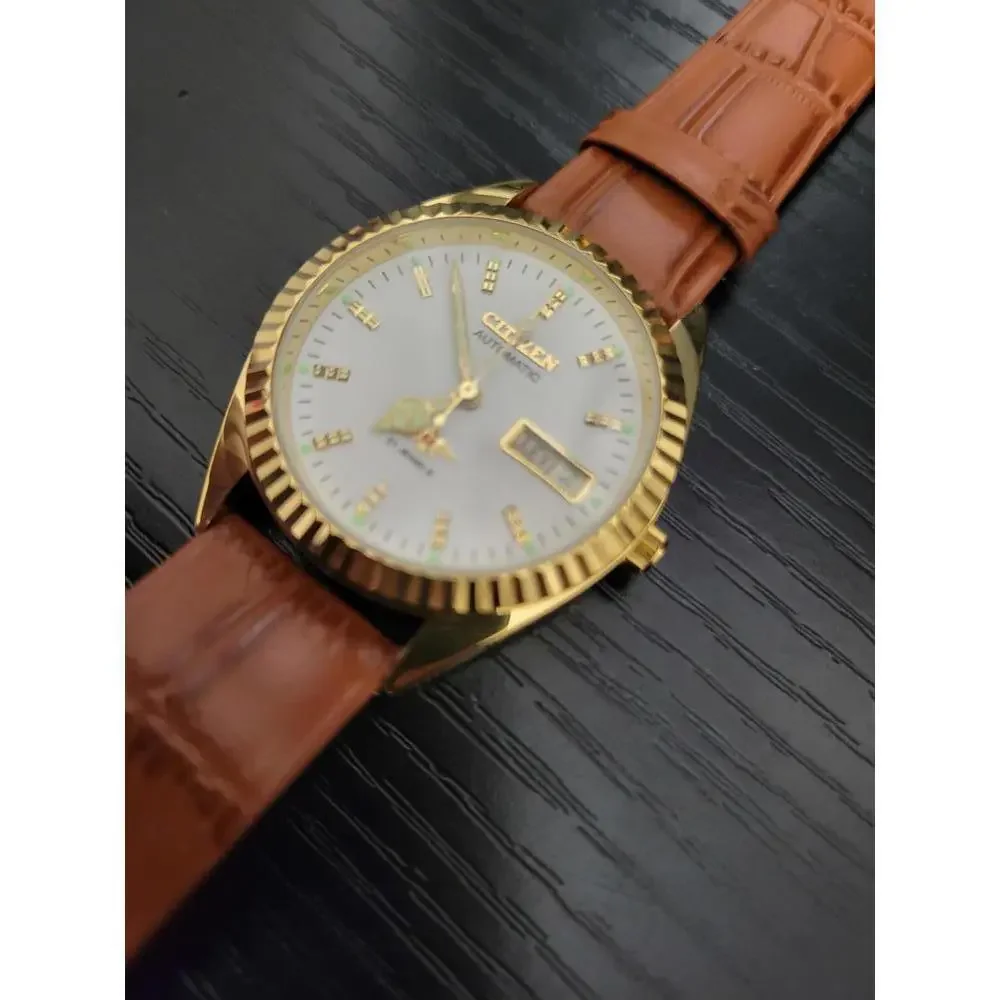 RARE Pristine Vintage Citizen‎ Eagle 7 Men's Automatic Leather Watch